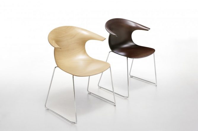 Loop houten design stoel
